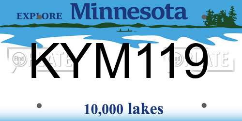 KYM119 Minnesota License Plate