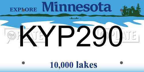 KYP290 Minnesota License Plate