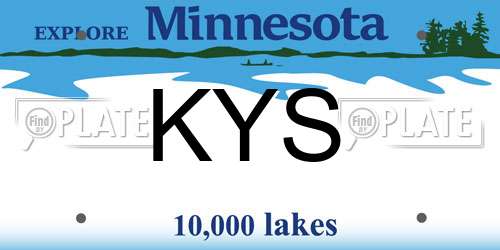 KYS Minnesota License Plate