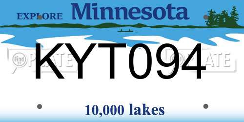 KYT094 Minnesota License Plate