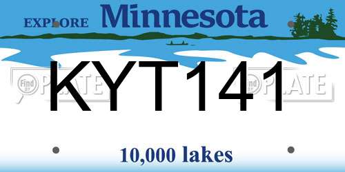 KYT141 Minnesota License Plate