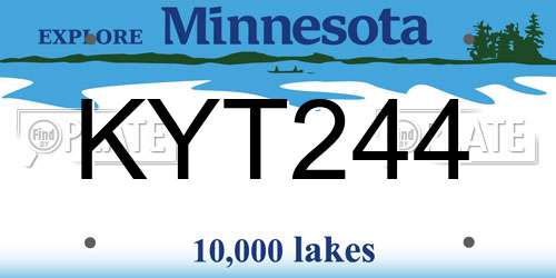 KYT244 Minnesota License Plate