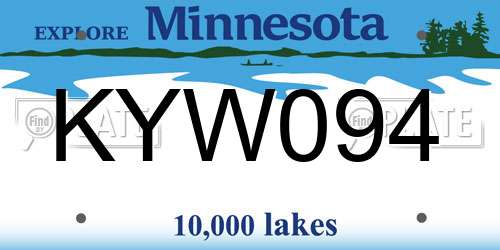 KYW094 Minnesota License Plate