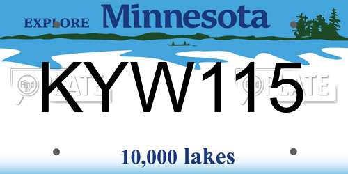 KYW115 Minnesota License Plate