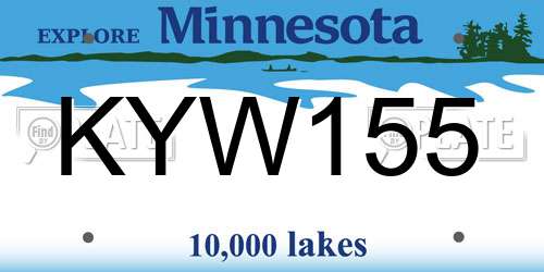KYW155 Minnesota License Plate