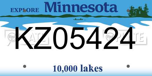 KZ05424 Minnesota License Plate