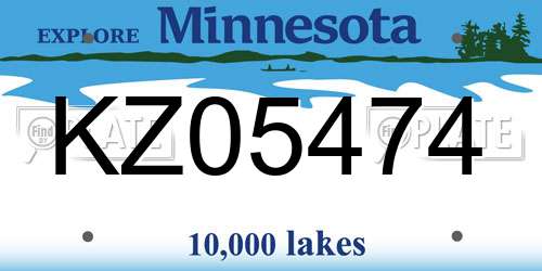 KZ05474 Minnesota License Plate
