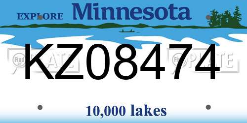 KZ08474 Minnesota License Plate