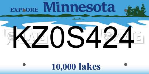 KZ0S424 Minnesota License Plate