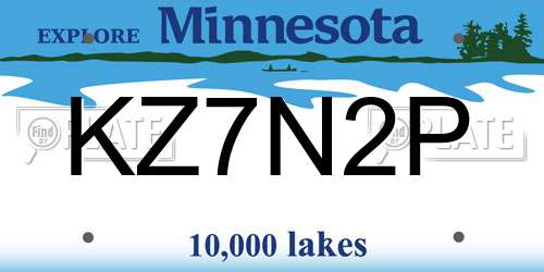 KZ7N2P Minnesota License Plate