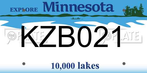 KZB021 Minnesota License Plate