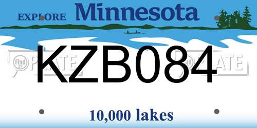 KZB084 Minnesota License Plate