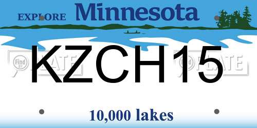 KZCH15 Minnesota License Plate