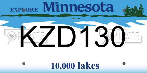 KZD130 Minnesota License Plate