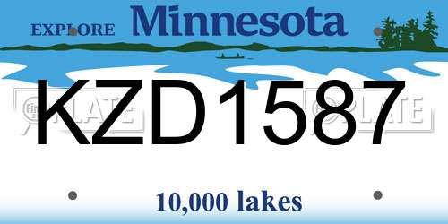 KZD1587 Minnesota License Plate