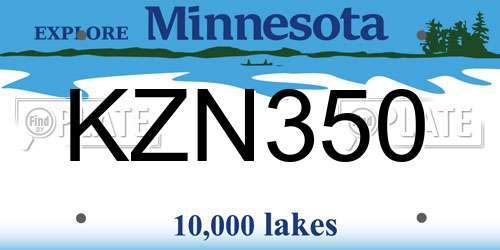 KZN350 Minnesota License Plate