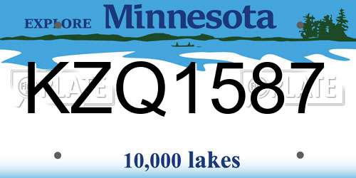 KZQ1587 Minnesota License Plate