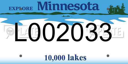 L002033 Minnesota License Plate
