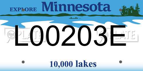 L00203E Minnesota License Plate