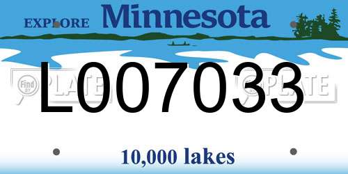 L007033 Minnesota License Plate