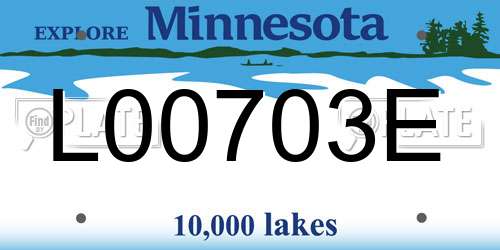 L00703E Minnesota License Plate