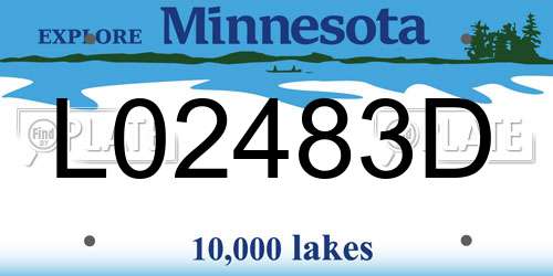L02483D Minnesota License Plate