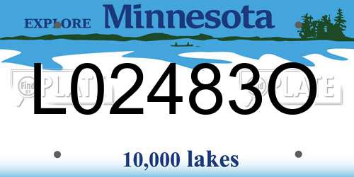 L02483O Minnesota License Plate