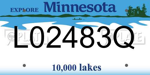 L02483Q Minnesota License Plate