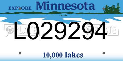 L029294 Minnesota License Plate