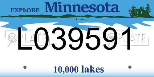L039591 Minnesota License Plate