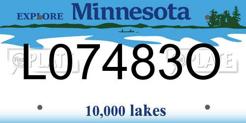L07483O Minnesota License Plate