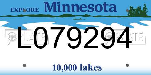 L079294 Minnesota License Plate