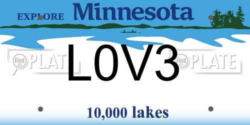 L0V3 Minnesota License Plate