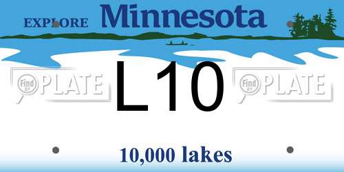 L10 Minnesota License Plate