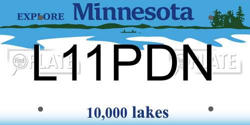 L11PDN Minnesota License Plate
