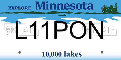 L11PON Minnesota License Plate