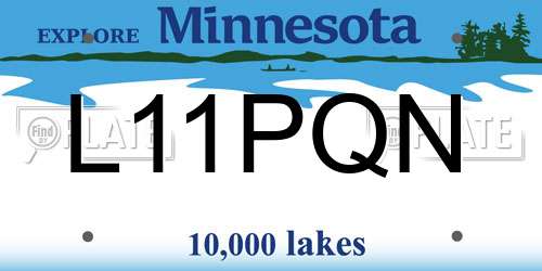 L11PQN Minnesota License Plate