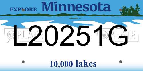 L20251G Minnesota License Plate