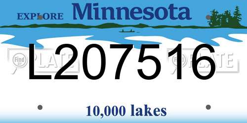 L207516 Minnesota License Plate