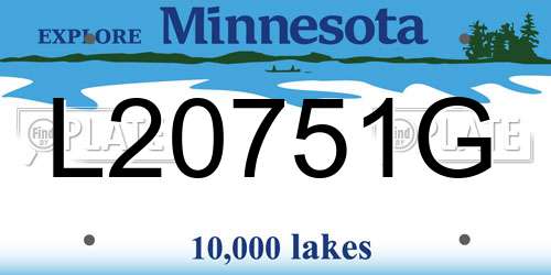 L20751G Minnesota License Plate