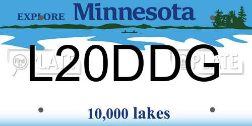 L20DDG Minnesota License Plate