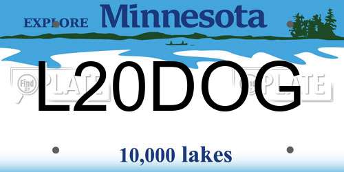 L20DOG Minnesota License Plate