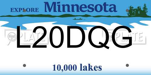 L20DQG Minnesota License Plate