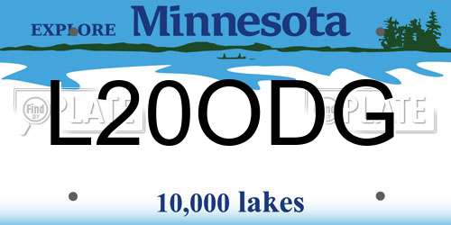 L20ODG Minnesota License Plate