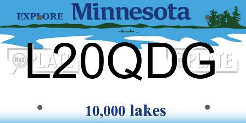 L20QDG Minnesota License Plate