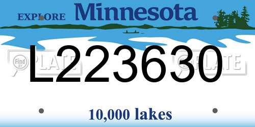 L223630 Minnesota License Plate