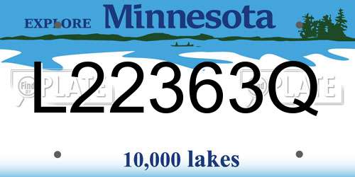 L22363Q Minnesota License Plate