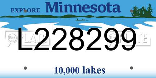 L228299 Minnesota License Plate