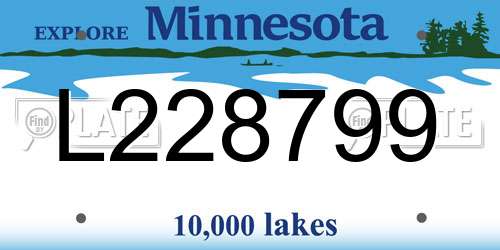 L228799 Minnesota License Plate