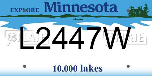 L2447W Minnesota License Plate